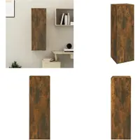 vidaXL Tv-meubel 30,5x30x90 cm bewerkt hout gerookt eikenkleur - Tv-kast - Tv-kasten - Tv-meubel - Tv-meubel Met LED-verlichting