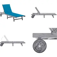 vidaXL Ligbed met kussen massief acaciahout grijs - Ligbed - Ligstoel - Ligbedden - Ligstoelen