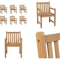 vidaXL Tuinstoelen 6 st massief teakhout - Tuinstoel - Tuinstoelen - Tuin Stoel - Tuin Stoelen