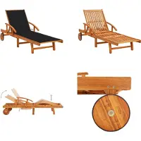 vidaXL Ligbed met kussen massief acaciahout - Ligbed - Ligstoel - Ligbedden - Ligstoelen