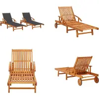 vidaXL Ligstoelen 2 st met kussens massief acaciahout - Zonnestoel - Zonnestoelen - Zonnebed - Zonnebedden