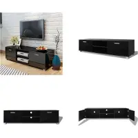 vidaXL Tv-meubel 140x40,5x35 cm hoogglans zwart - Tv-kast - Tv-kasten - Hifi-kast - Hifi-kasten