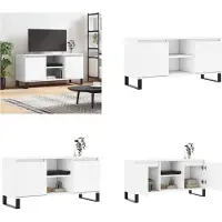 vidaXL Tv-meubel 104x35x50 cm bewerkt hout wit - Tv-meubel - Tv-meubelen - Tv Kast - Opbergkast