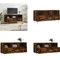 vidaXL Tv-meubel 102x36x50 cm bewerkt hout gerookt eikenkleurig - Tv-meubel - Tv-meubelen - Tv Kast - Opbergkast