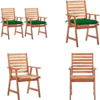 vidaXL Tuinstoelen 2 st met kussens massief acaciahout - Tuinstoel - Tuinstoelen - Tuin Stoel - Tuin Stoelen