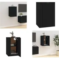 vidaXL Tv-wandmeubel 40x34,5x60 cm zwart - Tv-kast - Tv-kasten - Televisiekast - Bijzetkast