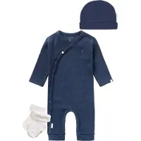 Noppies - KLEDINGSET (3delig) - Boxpak Nevis, Mutsje Nevel Navy, met sokjes - Maat 56