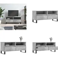 vidaXL Tv-meubel 100x34-5x44-5 cm bewerkt hout betongrijs - Tv-meubel - Tv-meubels - Tv-kast - Tv-meubel