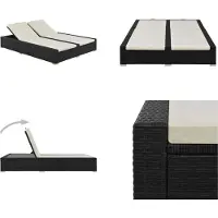 vidaXL Ligbed tweepersoons poly rattan zwart - Ligbed - Ligbedden - Ligstoel - Ligstoelen