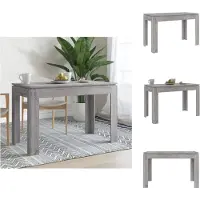 vidaXL Eettafel Grijs Sonoma 120x60x76 cm, kunststof hout - Eettafels