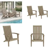 vidaXL Tuinstoelen Adirondack 2 st polypropeen lichtbruin - Adirondack Tuinstoel - Adirondack Tuinstoelen - Ligstoel - Tuinstoel