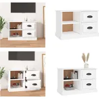 vidaXL Tv-meubel 73x35,5x47,5 cm bewerkt hout wit - Tv-kast - Tv-kasten - Tv-meubel - Hifi-meubel