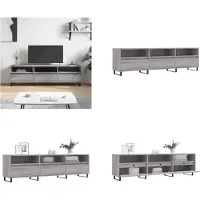 vidaXL Tv-meubel 150x30x44,5 cm bewerkt hout grijs sonoma eikenkleurig - Tv-meubel - Tv-meubels - Tv-kast - Hifi-kast