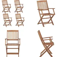 vidaXL Tuinstoelen 4 st inklapbaar massief acaciahout - Tuinstoel - Tuinstoelen - Tuin Stoel - Tuin Stoelen