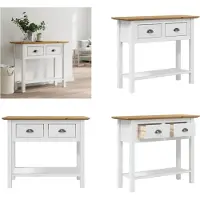 vidaXL Wandtafel BODO 91x35x74 cm massief grenenhout bruin