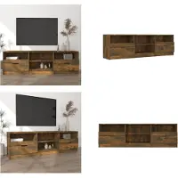 vidaXL Tv-meubel 150x33,5x45 cm bewerkt hout gerookt eikenkleurig - Tv-kast - Tv-kasten - Tv-meubel - Hifi-meubel