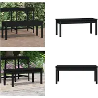 vidaXL Tuinbank zwart, 109x44x45 cm, massief grenenhout - Tuinbank - Tuinbanken - Tuinbank - Buitenbank