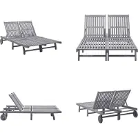 vidaXL Ligbed 2-persoons massief acaciahout - Ligbed - Ligbedden - Ligstoel - Ligstoelen