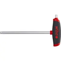 Wiha U540DS080200C-01 Stiftsleutel met dwarsgreep ComfortGrip zeskantkogelkop met zijpunt, mat verchroomd 8.0 mm - 45458