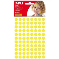 APLI Kids stickers, cirkel diameter 10,5 mm, blister met 528 stuks, geel - 8 stuks