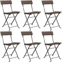 vidaXL Bistrostoelen 6 st inklapbaar poly rattan en staal bruin