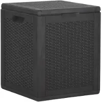 vidaXL Tuinbox 90 L PP rattan zwart