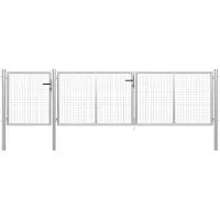 vidaXL Tuinpoort staal 400x75 cm zilver