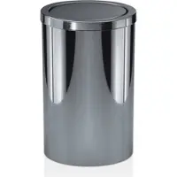 DECOR WALTHER Prullenbak Basic 10 L met klapdeksel RVS Gepolijst