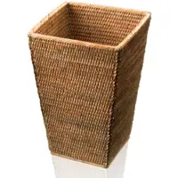DECOR WALTHER Prullenbak Basket Vierkant Rattan Donker