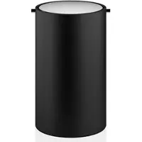 DECOR WALTHER Papierbak Black Stone 6 L met klapdeksel Zwart Gepolijst RVS