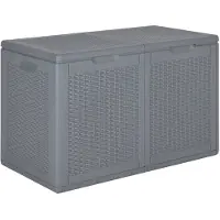 vidaXL Tuinbox 180 L PP rattan grijs