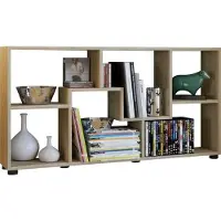 Emob Boekenkast Azira 116 cm 6 open vakken-Sonoma eik