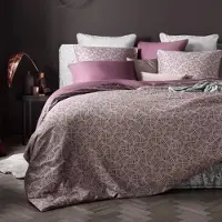 De Witte Lietaer Dekbedovertrek Flow Black Plum Satijn-240 x 200 / 220 cm | Lits-Jumeaux