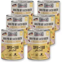 Mac'S Kattenvoer Natvoer Blik - 96% Kippenvlees en Kippenhartjes - 6 x 800g