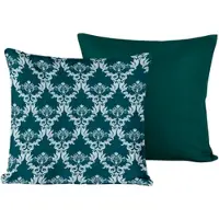 De Witte Lietaer Sierkussenhoes Rococo Deep Lagoon (40 x 40 cm)