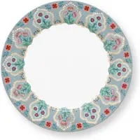 Pip studio Ontbijtbord Flower Festival Deco Light Blue 21 cm (Set van 6)