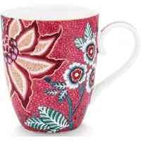 Pip studio Mok Flower Festival Dark Pink 350 ml (Set van 6)