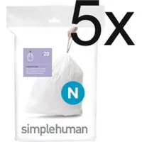 Simplehuman Afvalzakken Code N 45L (5 x 20-delig)