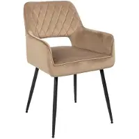 Livin24 Velvet eetkamerstoel Mika taupe