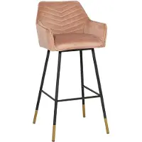 Livin24 Velvet barkruk Fiona roze 65-78 cm