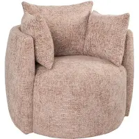 Livin24 Fauteuil Ruby chenille stof roze