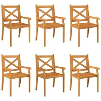 vidaXL Tuinstoelen 6 st massief acaciahout