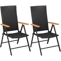 vidaXL Tuinstoelen stapelbaar 2 st poly rattan zwart