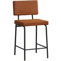 Livin24 Industriële barkruk Espen cognac eco-leer 64-77 cm