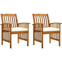 vidaXL Tuinstoelen 2 st met kussens massief acaciahout