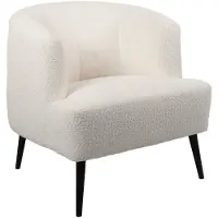 Livin24 Teddy bouclé fauteuil Nora wit