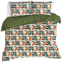 De Witte Lietaer Dekbedovertrek Lisboa Grenoble Green Percal-240 x 200 / 220 cm | Lits-Jumeaux