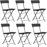 vidaXL Bistrostoelen 6 st inklapbaar poly rattan en staal zwart