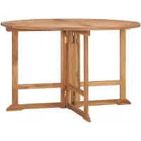 vidaXL Tuintafel inklapbaar Ø110x75 cm massief teakhout