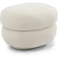 Livin24 Hocker Mia ovaal chenille off white